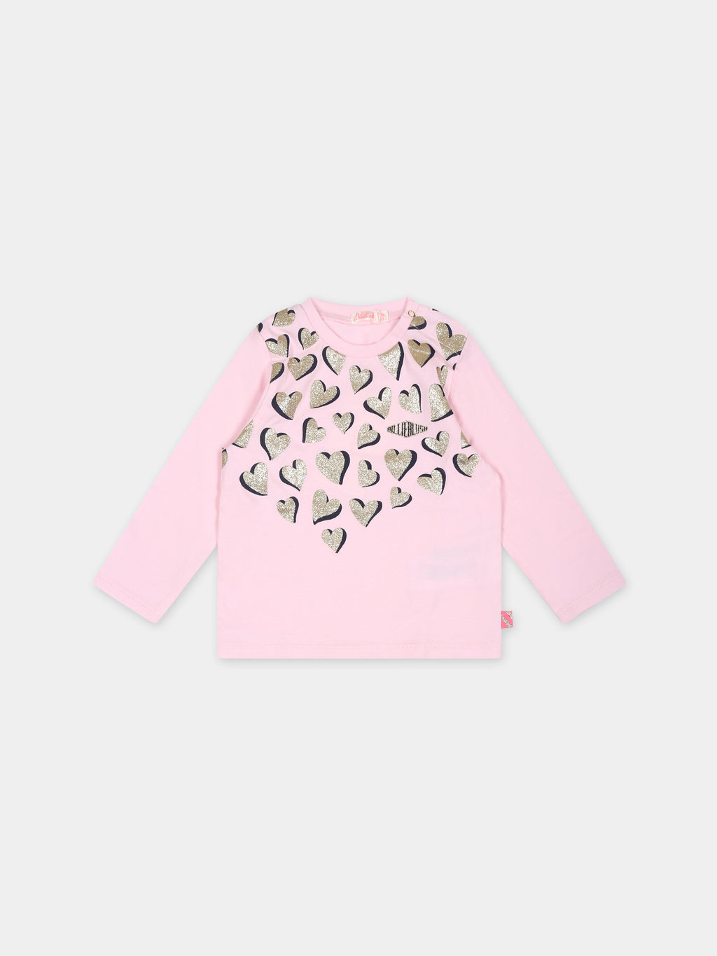 Pink t-shirt for baby girl with hearts